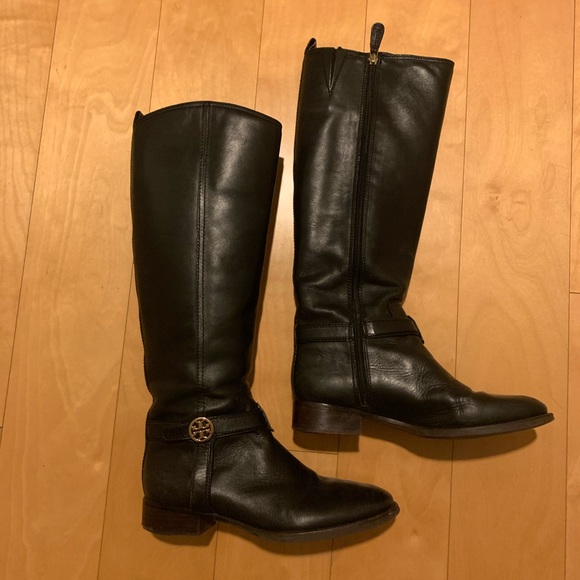 Tory Burch Black Leather Riding Boot - Picture 3 of 3